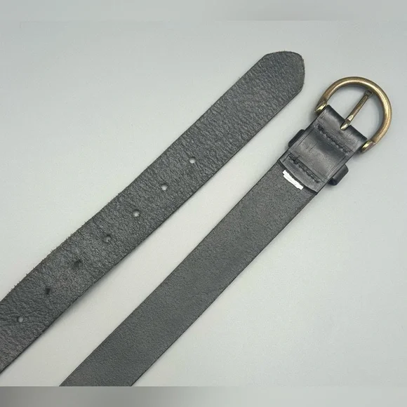 Madewell Belt Women’s XS Black Brass Buckle 26-32” Genuine Italian Leather - Picture 3 of 12